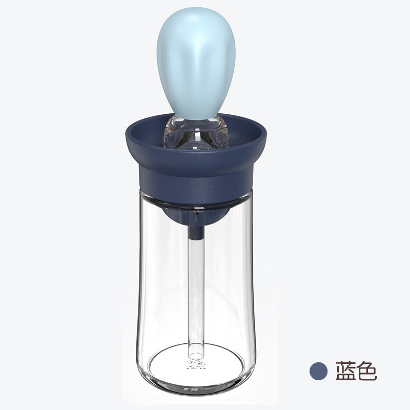 Quantitative oil pot with silicone oil brush bottle kitchen household baking brush pouring integrated measurable glass oil absorption bottle