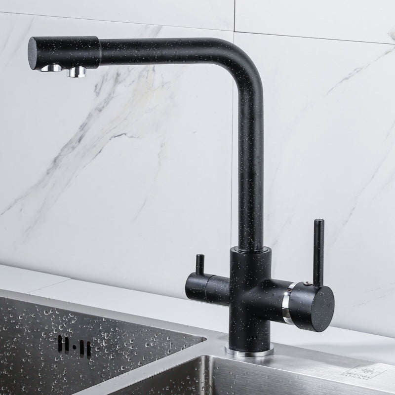 All-copper kitchen seven-character three-in-one water purifier faucet direct drinking three-use faucet multi-function vegetable sink water purifier faucet