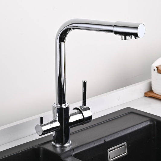 All-copper kitchen seven-character three-in-one water purifier faucet direct drinking three-use faucet multi-function vegetable sink water purifier faucet