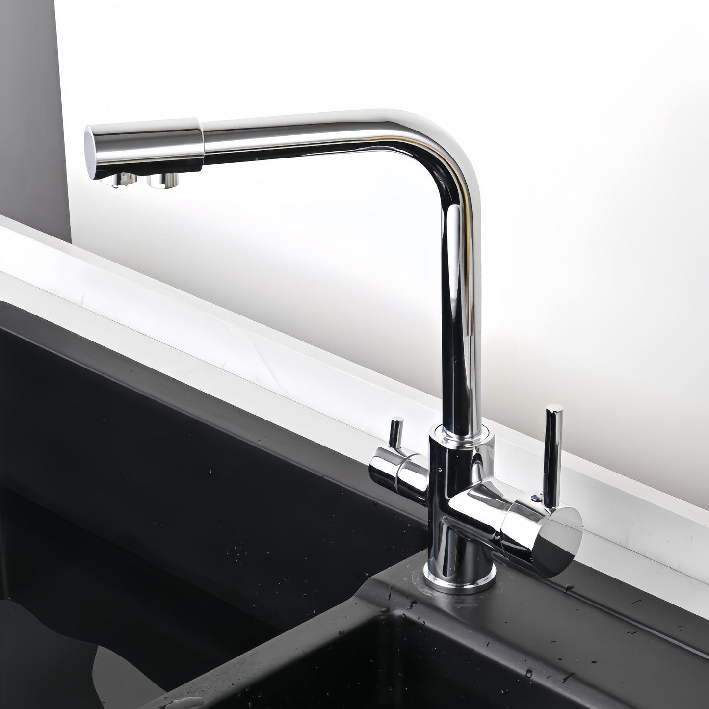 All-copper kitchen seven-character three-in-one water purifier faucet direct drinking three-use faucet multi-function vegetable sink water purifier faucet